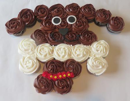 dog cupcake cake